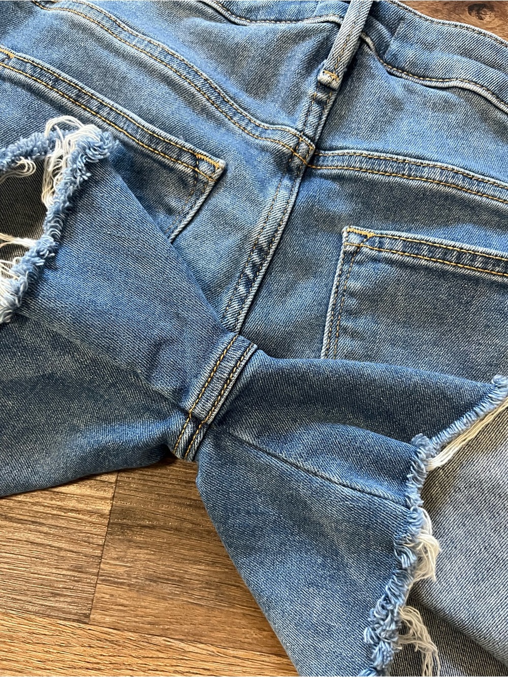 DRIFTWOOD Floral Embroidered Frayed-Hem Denim Shorts - Picture 8 of 9